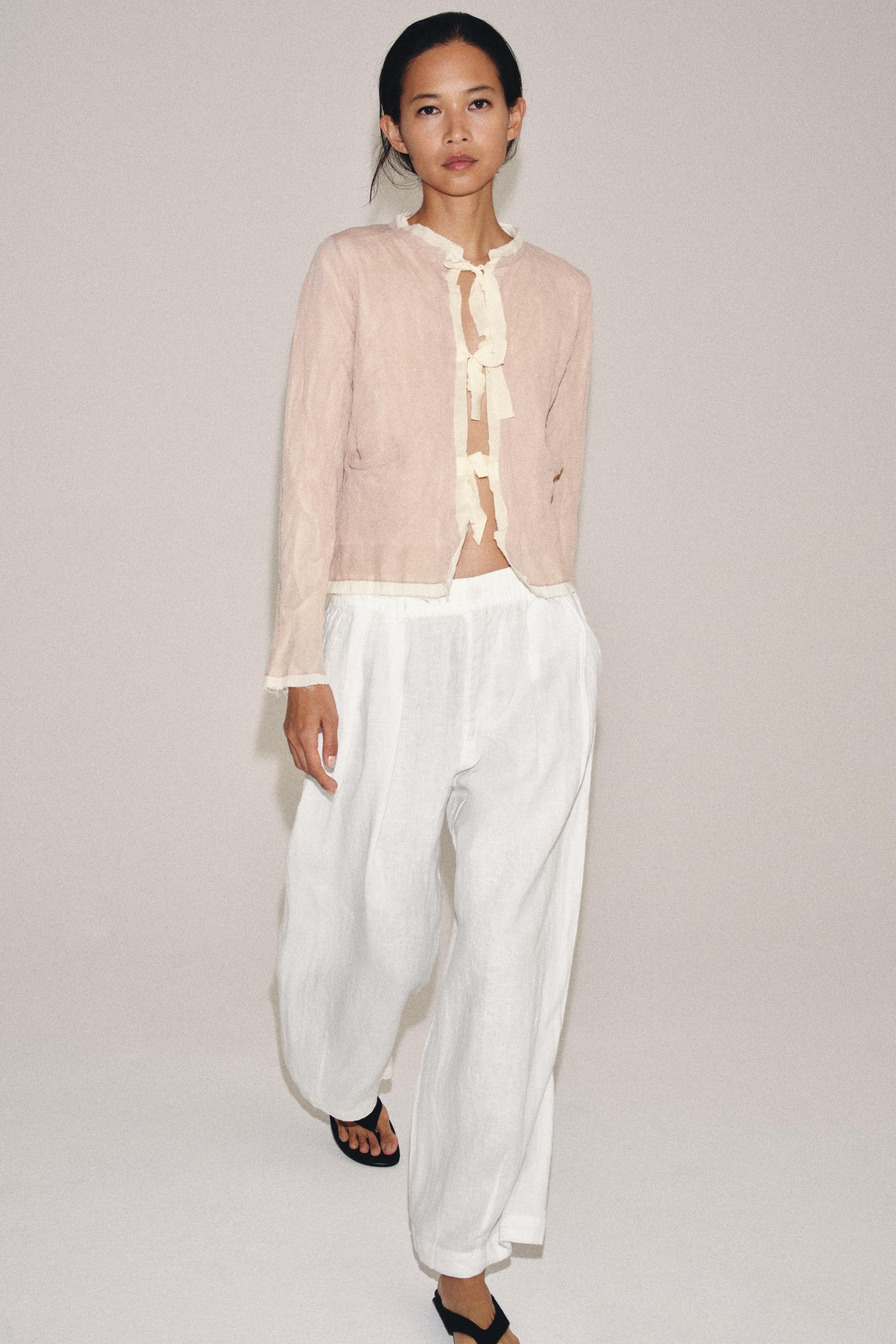 COMBINATION KNIT JACKET WITH BOWS